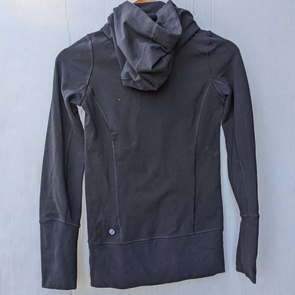 LULULEMON Scuba zip-up hoodie jacket Black with gray tie dye size 2 - Picture 4 of 10